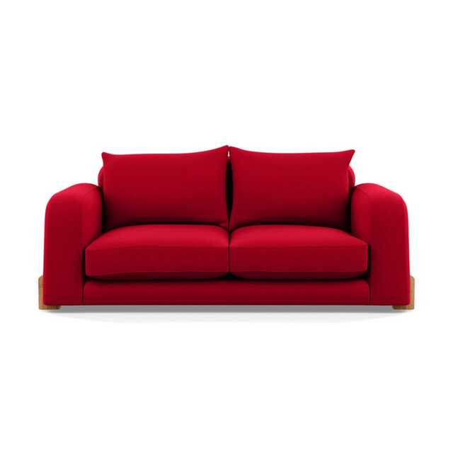 Heal's Nuvola 2 Seater Sofa Melton Wool Red Oxide Natural Oak Feet