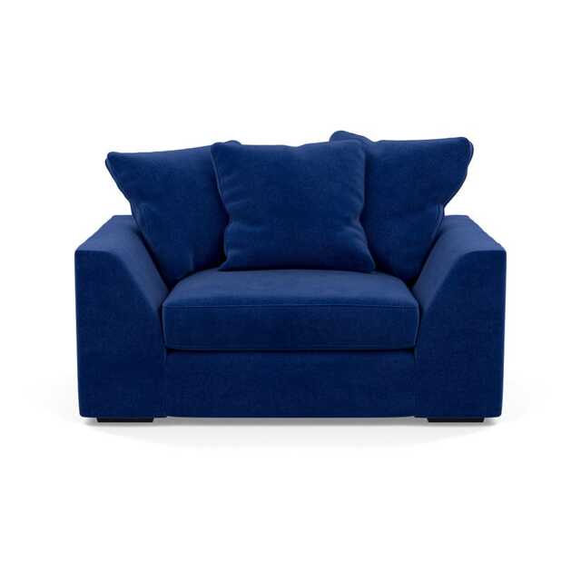 Heal's Cumulus Loveseat Smart Luxe Velvet Azure Black Feet