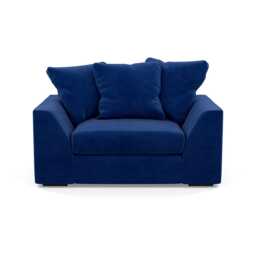 Heal's Cumulus Loveseat Smart Luxe Velvet Azure Black Feet