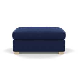 Heal's Torino Footstool Melton Wool New Navy Natural Feet