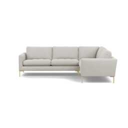 Heal's Eton Right Hand Facing Corner Sofa Capelo Linen-Cotton Sea Salt Brass Feet