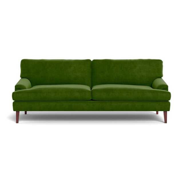 Heal's Stanton 4 Seater Sofa Smart Luxe Velvet Grass Walnut Stained Feet - image 1