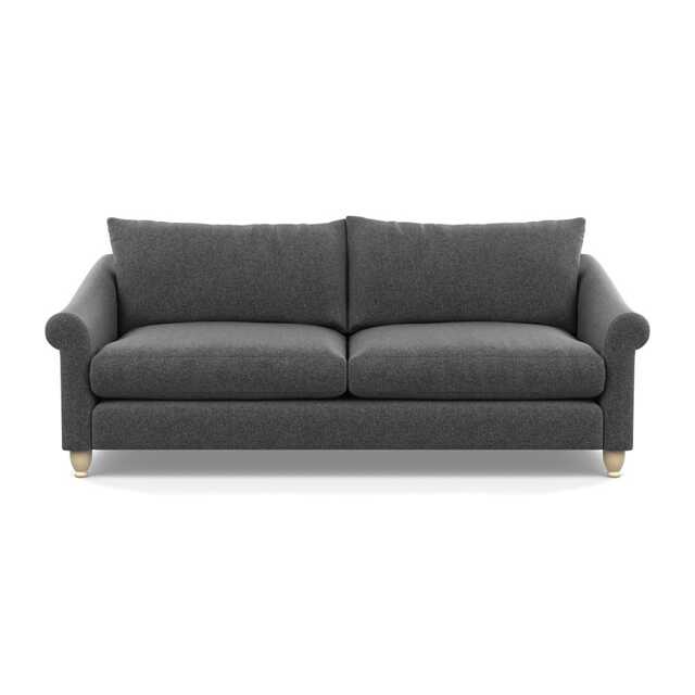 Heal's Devon 4 Seater Sofa Melton Wool Granite Natural Feet