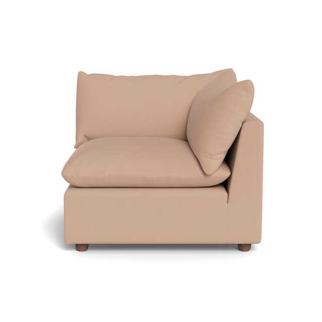 Heal's Astrid Corner Unit Capelo Linen-Cotton Rosedale Walnut Stained Beech Feet