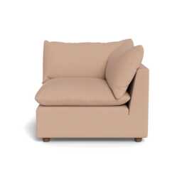 Heal's Astrid Corner Unit Capelo Linen-Cotton Rosedale Walnut Stained Beech Feet