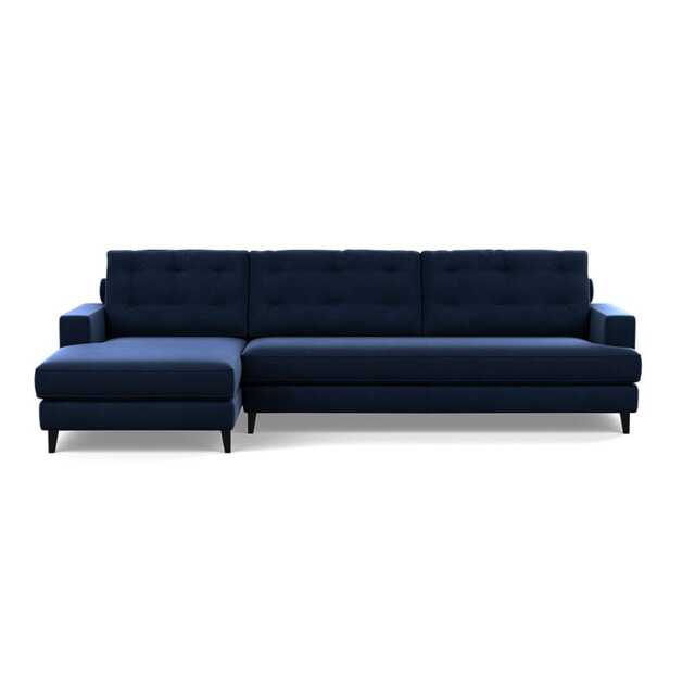 Heal's Mistral Left Hand Facing Corner Sofa Smart Velvet Dusk Black Feet
