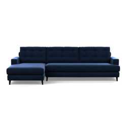 Heal's Mistral Left Hand Facing Corner Sofa Smart Velvet Dusk Black Feet