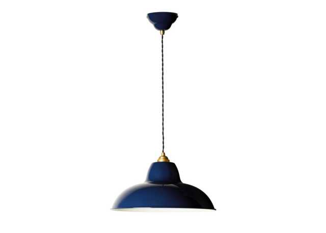 Anglepoise Original 1227 Brass Midi Wide Pendant Ink Blue