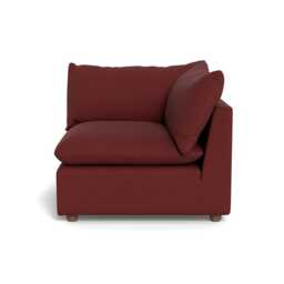Heal's Astrid Corner Unit Capelo Linen-Cotton Etruscan Red Walnut Stained Beech Feet