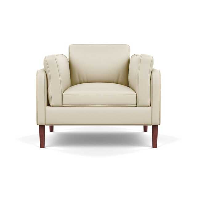 Heal's Sonno Armchair Leather Grain Storm 006 Walnut Feet - image 1