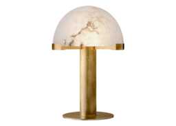Visual Comfort Melange Desk Lamp Antique-Burnished Brass & Alabaster Shade