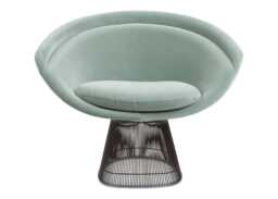 Knoll Platner Lounge Chair in Bronze and Eva Velvet 140
