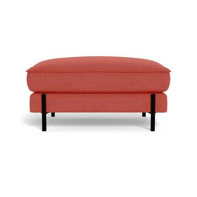 Heal's Tortona Footstool Linen Grenadine Black Feet