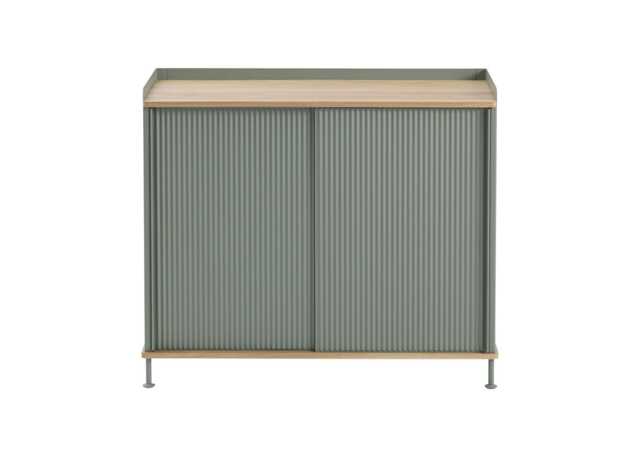 Muuto Enfold Tall Sideboard Dusty Green and Oak - image 1