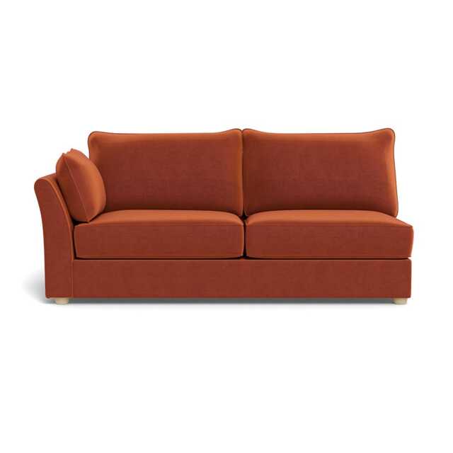 Heal's Tailor Large Curved Corner Unit LHF Cotton Velvet Russet, Natural Feet