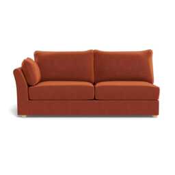 Heal's Tailor Large Curved Corner Unit LHF Cotton Velvet Russet, Natural Feet
