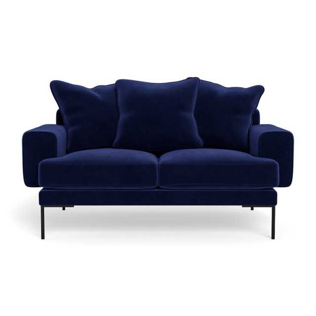 Heal's Torrington 2 Seater Sofa Smart Luxe Velvet Midnight Black Feet