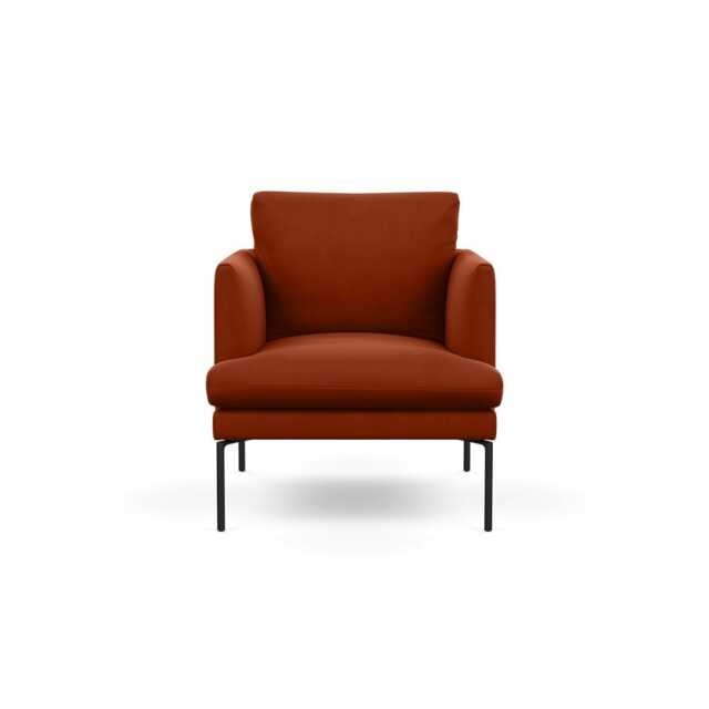 Heal's Matera Armchair Nobilis Velvet Rust Black Feet