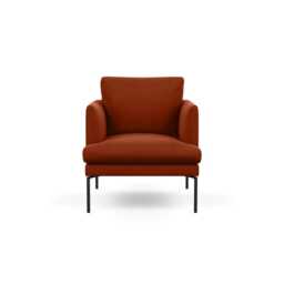 Heal's Matera Armchair Nobilis Velvet Rust Black Feet