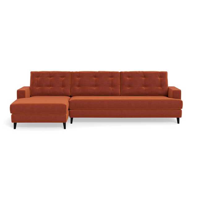 Heal's Mistral Chaise Sofa LHF Cotton Velvet Russet Black Feet - image 1