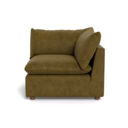 Heal's Astrid Corner Unit Smart Luxe Velvet Peridot Walnut Stained Beech Feet