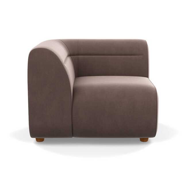 Heal's Lilli Corner Unit Left Module Smart Velvet Mouse Natural Beech Feet
