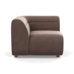 Heal's Lilli Corner Unit Left Module Smart Velvet Mouse Natural Beech Feet