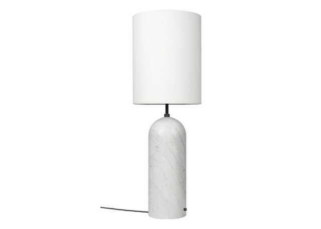 Gubi Fol19 Gravity Floor Lamp XL High White Marble Base White Shade - image 1