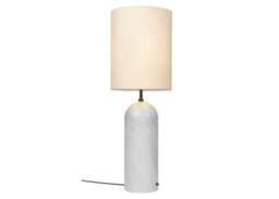 Gubi Fol19 Gravity Floor Lamp XL High White Marble Base White Shade - thumbnail 2