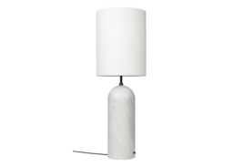Gubi Fol19 Gravity Floor Lamp XL High White Marble Base White Shade