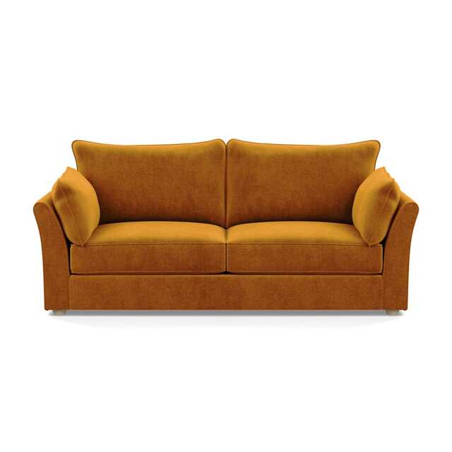 Heal's Tailor 4 Seater Sofa Smart Luxe Velvet Cognac Natural Beech Feet