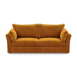Heal's Tailor 4 Seater Sofa Smart Luxe Velvet Cognac Natural Beech Feet