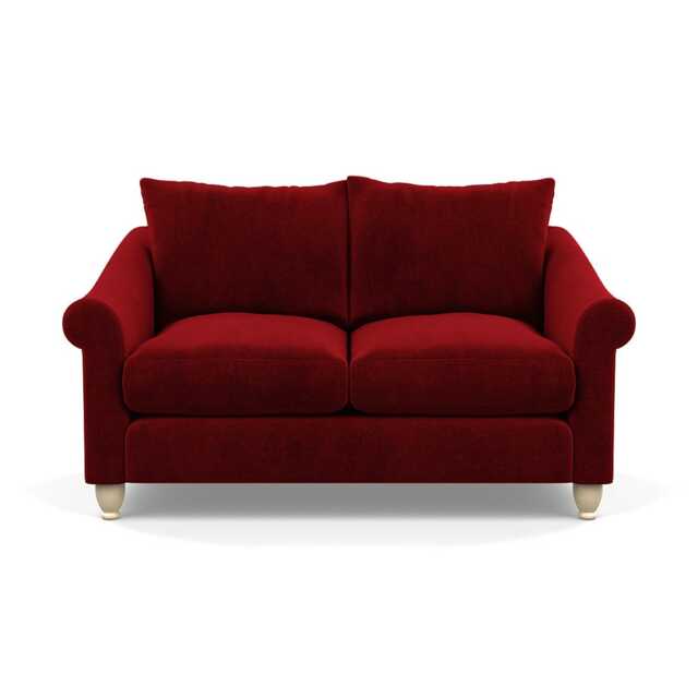 Heal's Devon 2 Seater Sofa Smart Luxe Velvet Mulberry Natural Feet - image 1