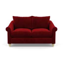 Heal's Devon 2 Seater Sofa Smart Luxe Velvet Mulberry Natural Feet