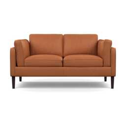 Heal's Sonno 2 Seater Sofa Linea Leather Brown 680 Wenge Black Feet