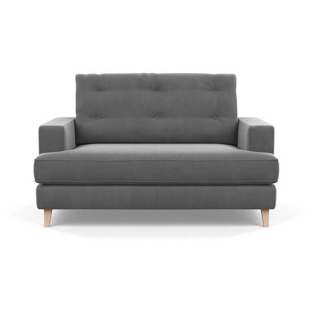 Heal's Mistral Loveseat Smart Velvet Mercury Natural Feet