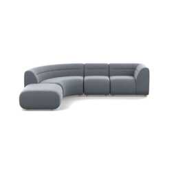Heal's Lilli Left Hand Facing Curved Corner Sofa Chunky Boucle Steel Natural Beech Feet