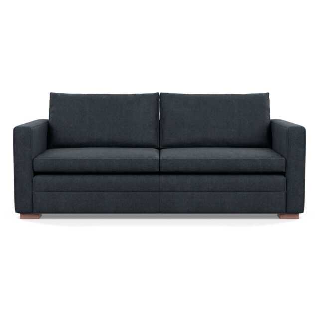 Heal's Palermo 3 Seater Sofa St Moritz Wool Blue 150 Walnut Feet