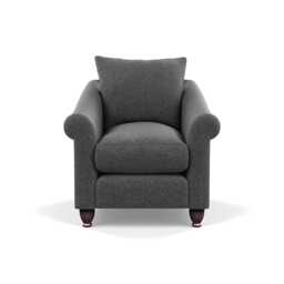 Heal's Devon Armchair Melton Wool Granite Walnut Stained Feet