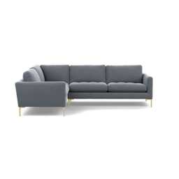 Heal's Eton Left Hand Facing Corner Sofa Textured Boucle Steel Brass Feet