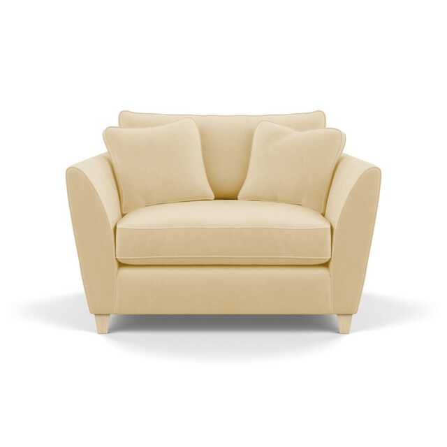 Heal's Torino Loveseat Smart Luxe Velvet Biscuit Natural Feet
