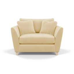 Heal's Torino Loveseat Smart Luxe Velvet Biscuit Natural Feet