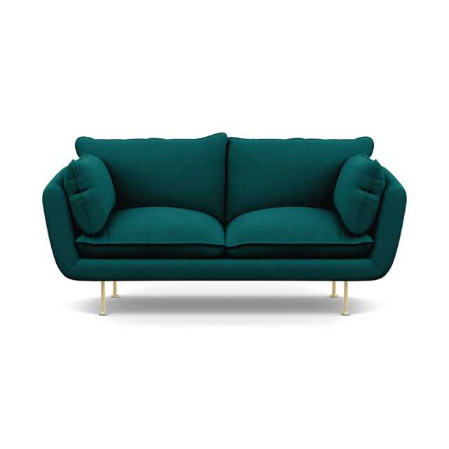 Heal's Allora 2 Seater Sofa Brushed Cotton Pine Brass Feet