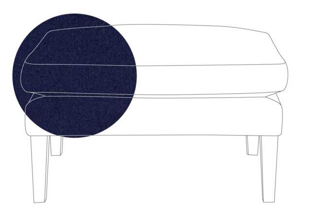 Heal's Wallis Ottoman Melton Wool New Navy Black Feet