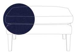 Heal's Wallis Ottoman Melton Wool New Navy Black Feet
