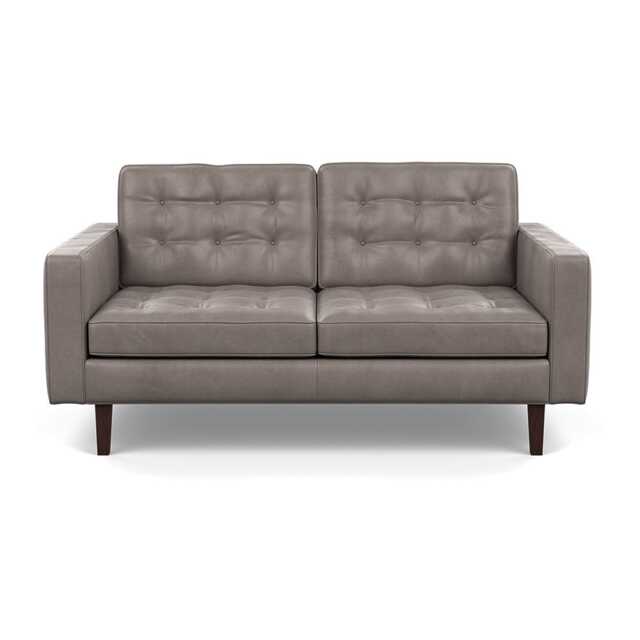 Heal's Hepburn 2 Seater Daino Leather Elephant Black Feet