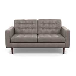 Heal's Hepburn 2 Seater Daino Leather Elephant Black Feet