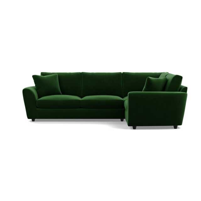 Heal's Snooze Right Hand Facing Corner Sofa Smart Velvet Forest Black Feet
