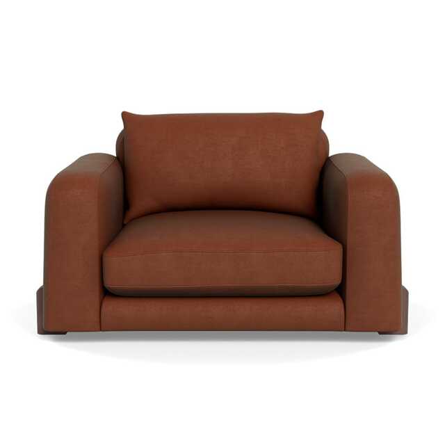 Heal's Nuvola Loveseat Smart Luxe Velvet Tawny Walnut Stained Feet - image 1