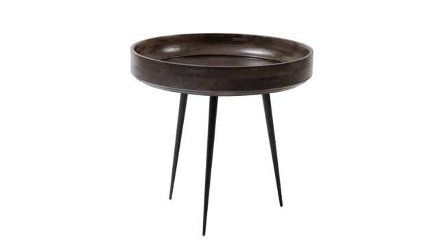 Mater Bowl Table Small Grey Smoked Mango Wood